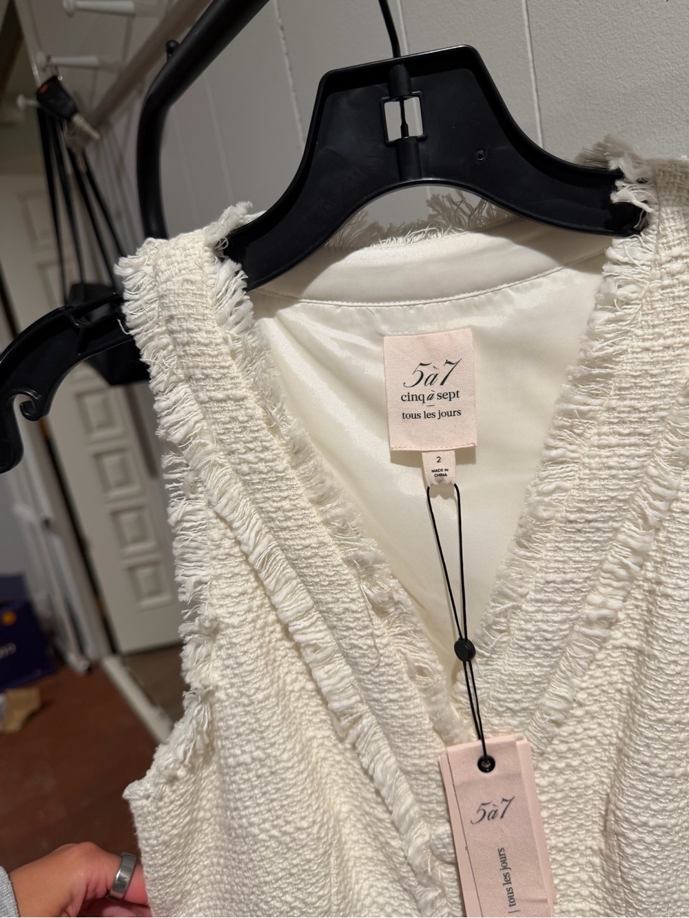 cinq a sept Textured Dress with Fringe Trim - NEVER WORN